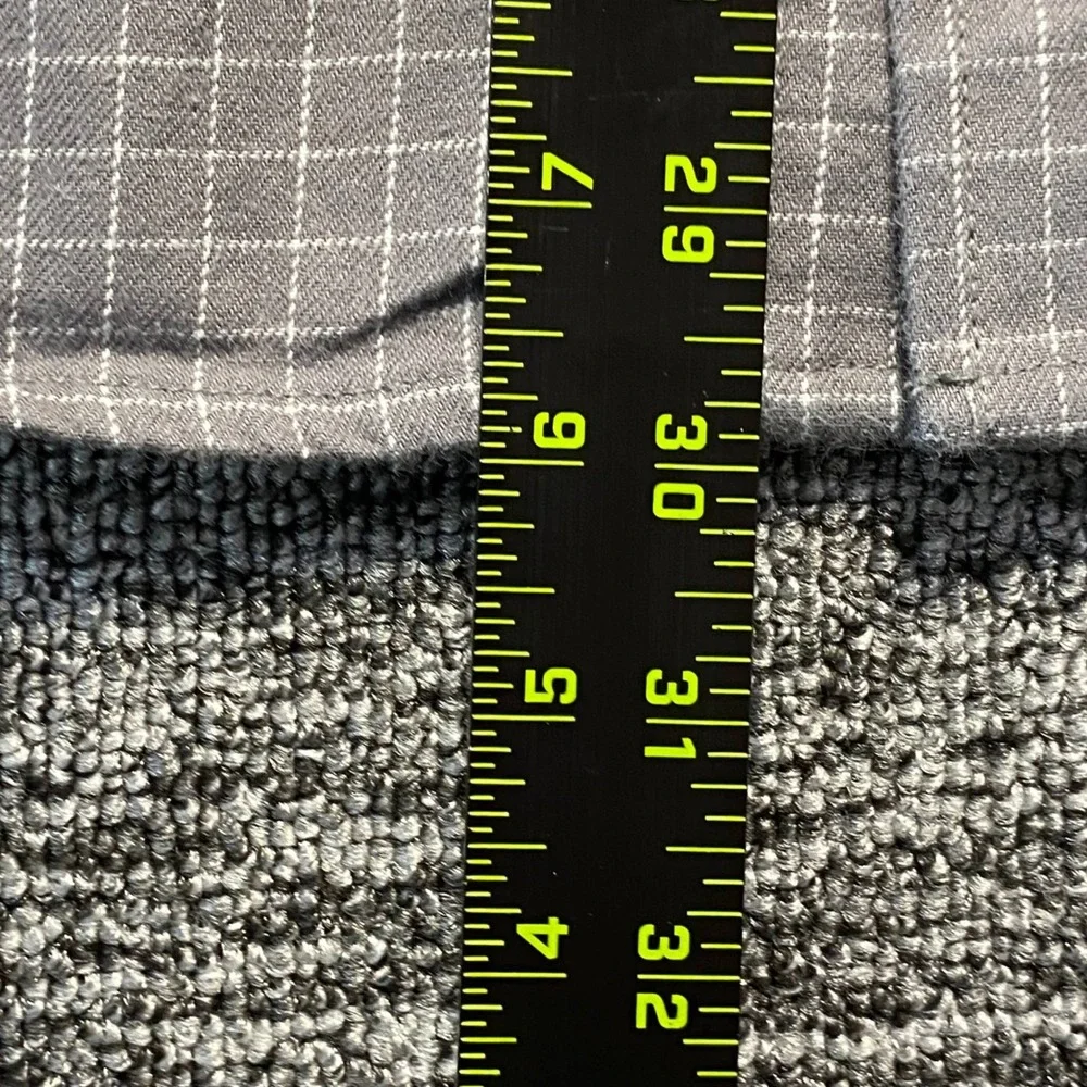 The North Face Circular Design Shirt Mens Large Gray Grid Plaid Cotton Button Up